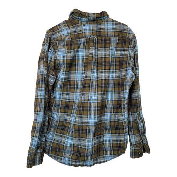 Eddie Bauer M Mens Grunge Flannel Shirt Button Down Distressed Gorpcore Utility - Picture 4 of 4